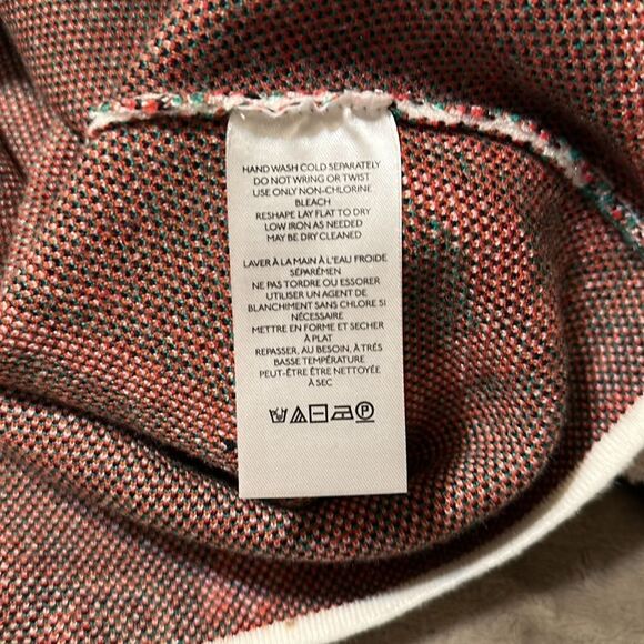 Anthropologie L Maeve Oversized Crop Crewneck Trellis Floral Pullover Sweater - Picture 14 of 16